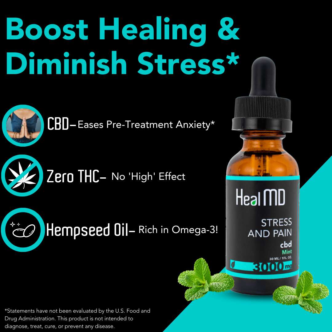Stress & Pain Tincture- 3000mg CBD Isolate | HealMD, LLC